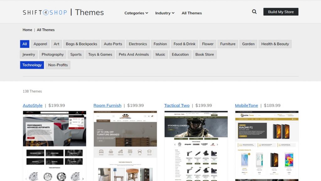 Shift4Shop website showcasing a professional ecommerce platform design.