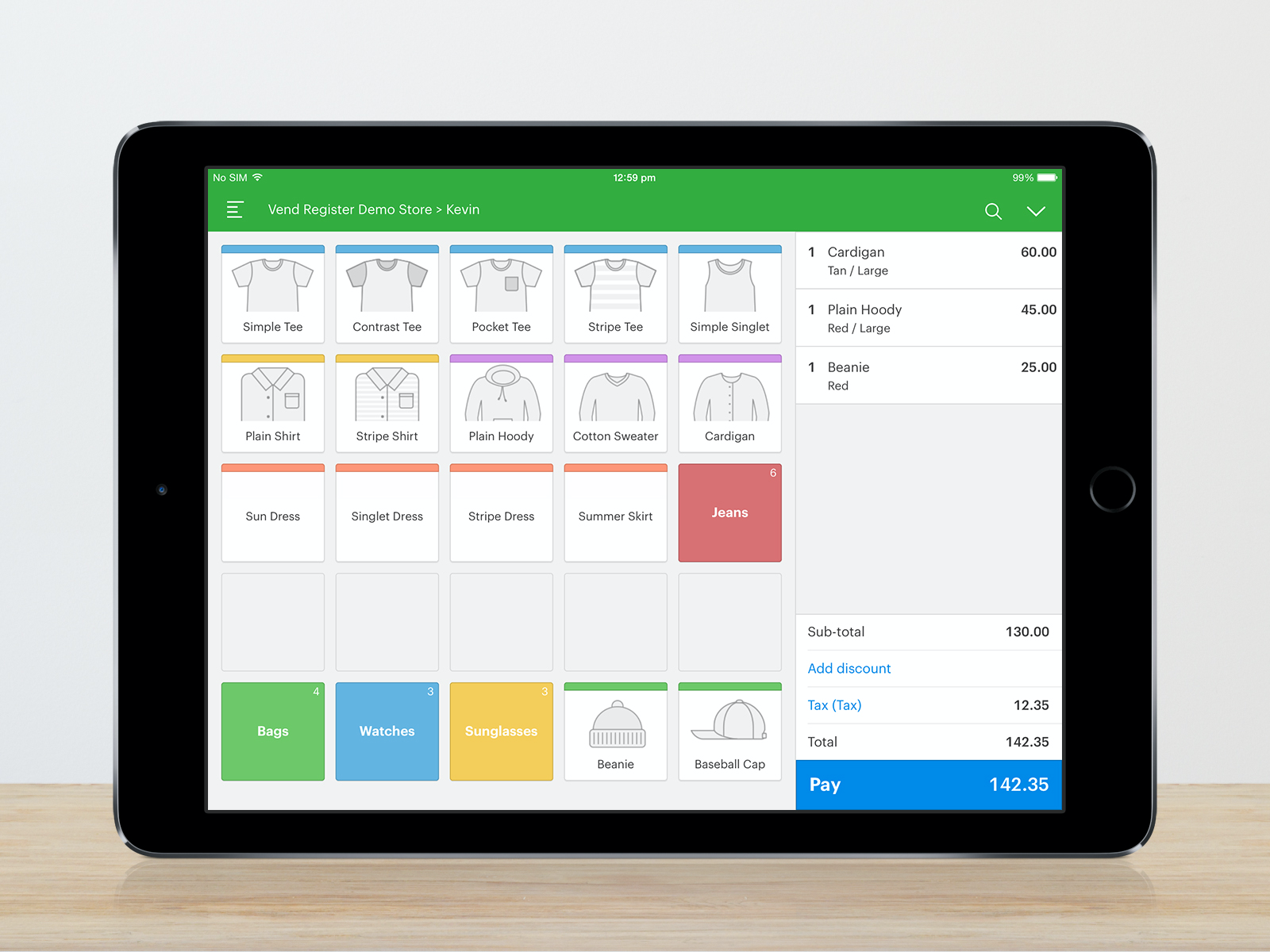 Vend POS system interface offering a seamless solution for sales, inventory management, and business analysis.
